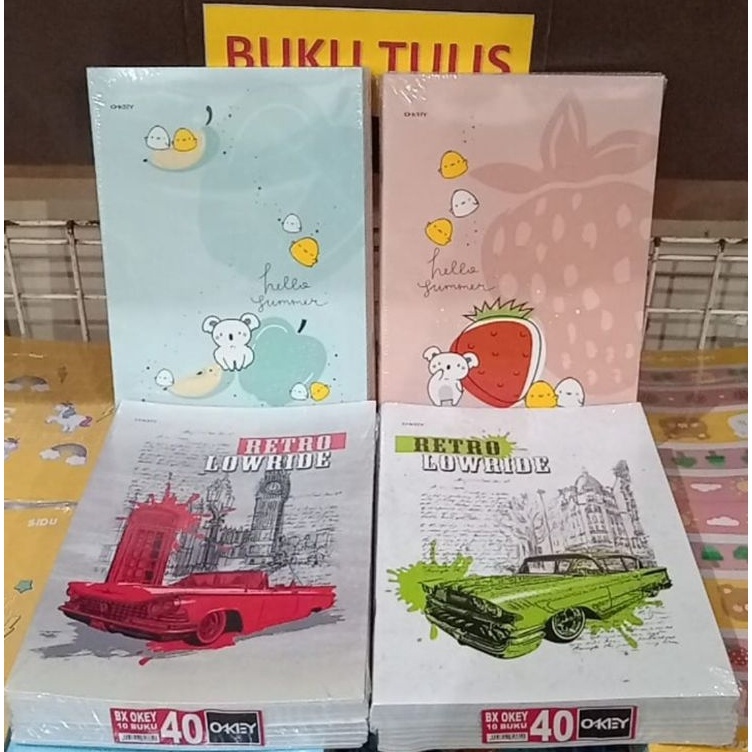 

Sekarang Laris Buku Tulis Merk Okey isi 4 lembar uk Boxy panjang Motif Karakter motif acak per 1 pack