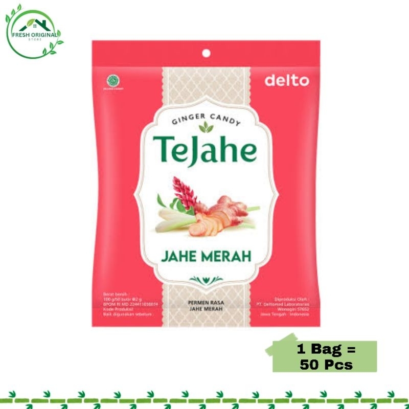 

Permen TeJahe Rasa JAHE MERAH 1 Bag isi 50pcs|Original TeJahe