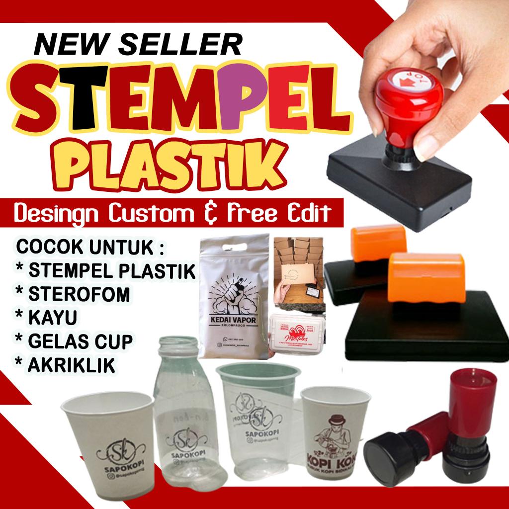 

stempel Gelas Cup / Plastik / Custom-Free Tinta