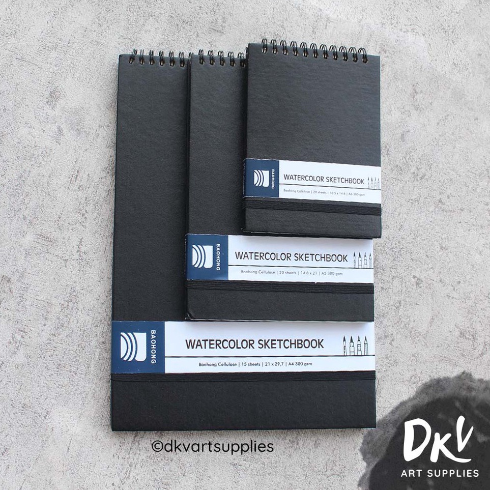 

ART S5L3 Watercolor Sketchbook Baohong Cellulose 3gsm A6 A5 A4