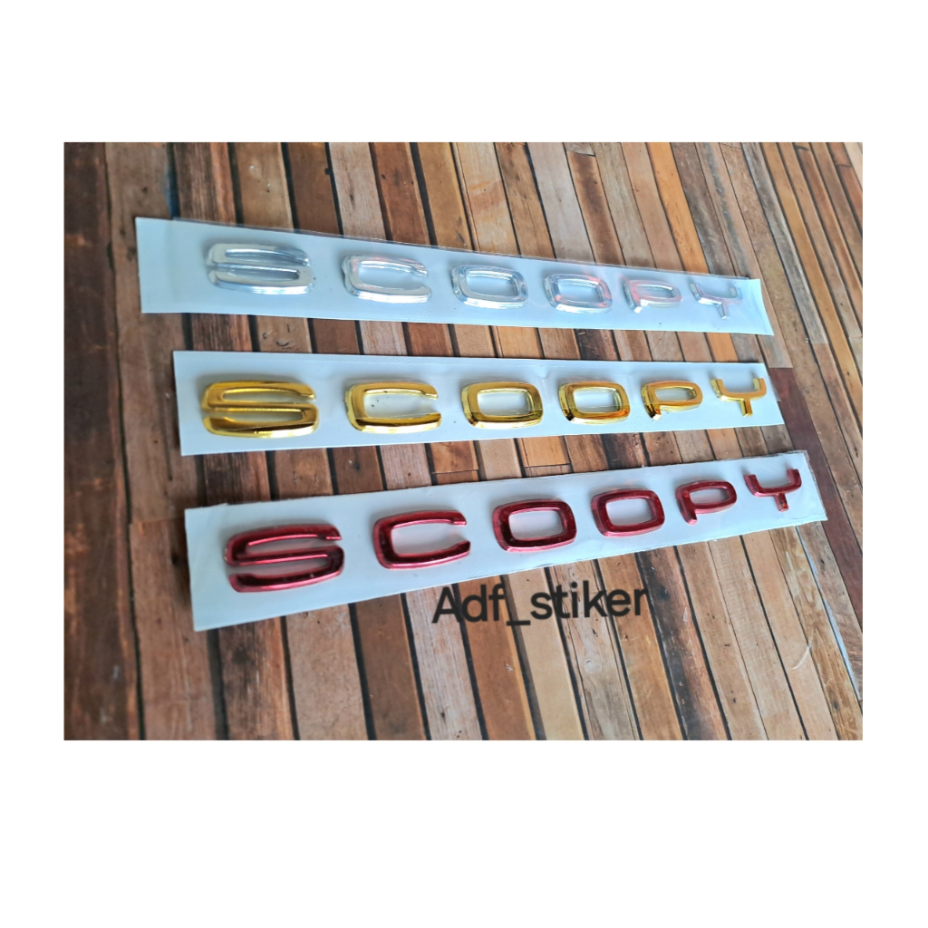 Emblem motor scoopy 2021 2022 2023 / emblem honda 3D scoopy Timbul gold chrome thailand / Logo