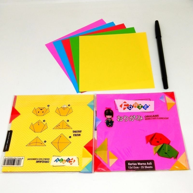 

kertas lipat warna 1 pack / origami Forte ukuran 12x12