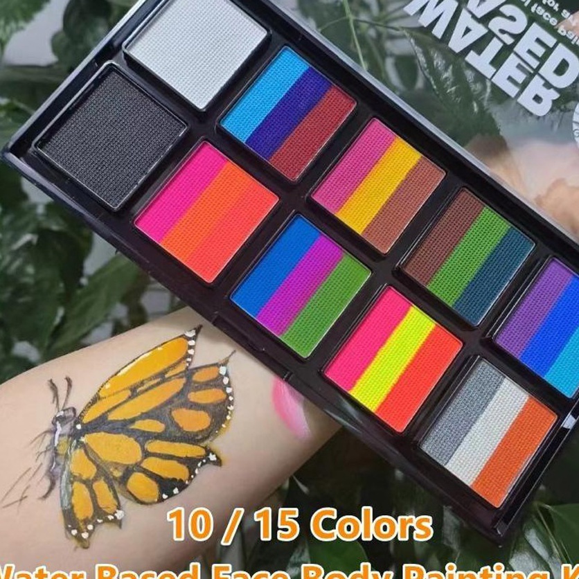 

BOOM 12 Color Paint Palettes Face Body Paint Water Base Makeup Palette Professional Colors Safe Non Toxic Art Painting Kit For Halloween Cosplay Parties Theater Stage