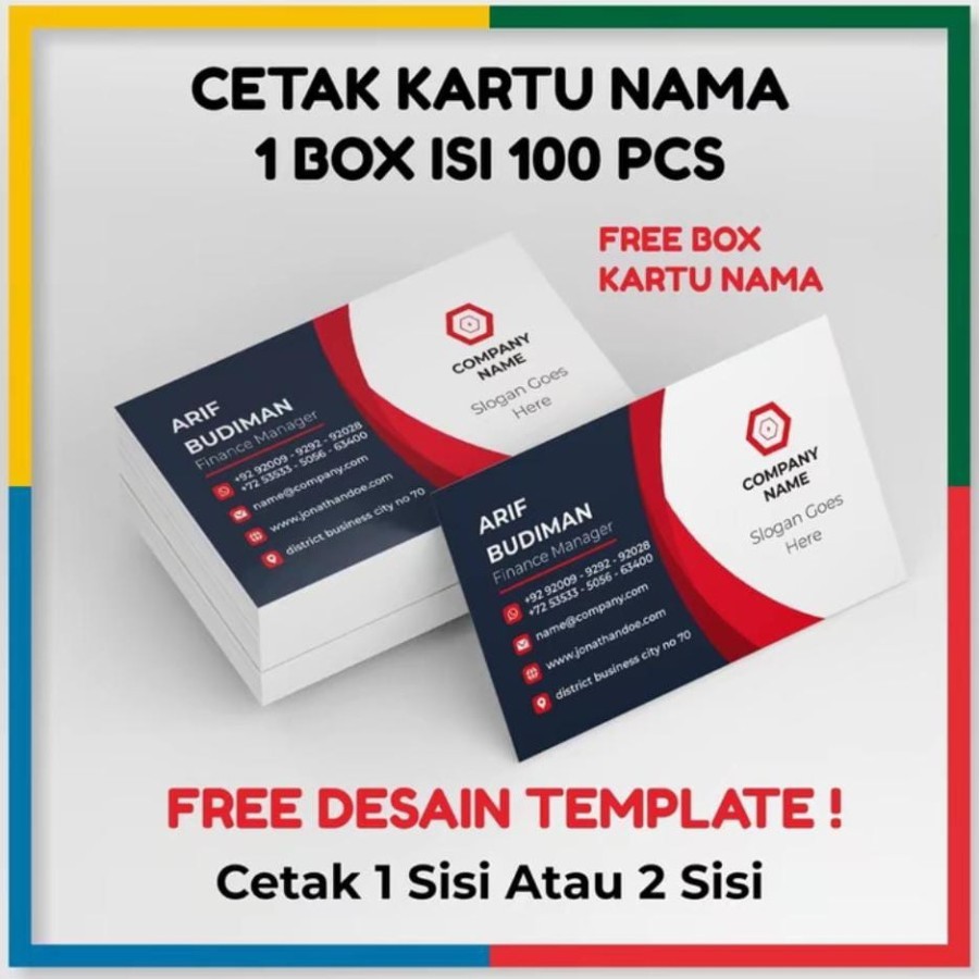 

Kartu Nama Custom Free Design + Free box