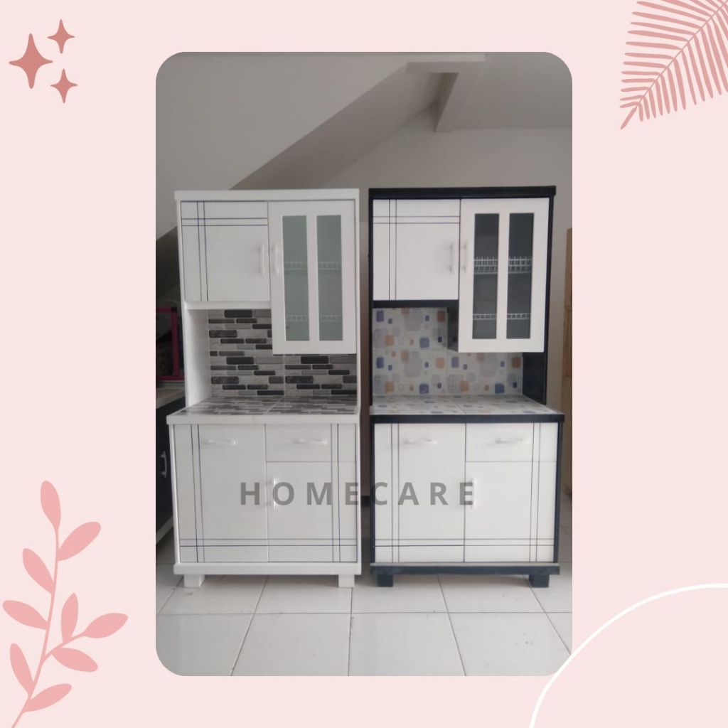 Lemari Sayur / Lemari Dapur / Rak Piring Teakblock Cat Duco 2 Pintu