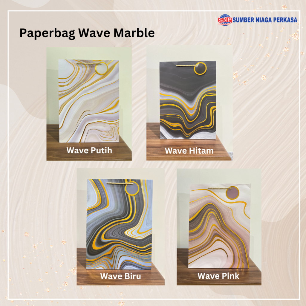 

Paper Bag Motif Wave Marble | Kantong Kado Bingkisan Hadiah