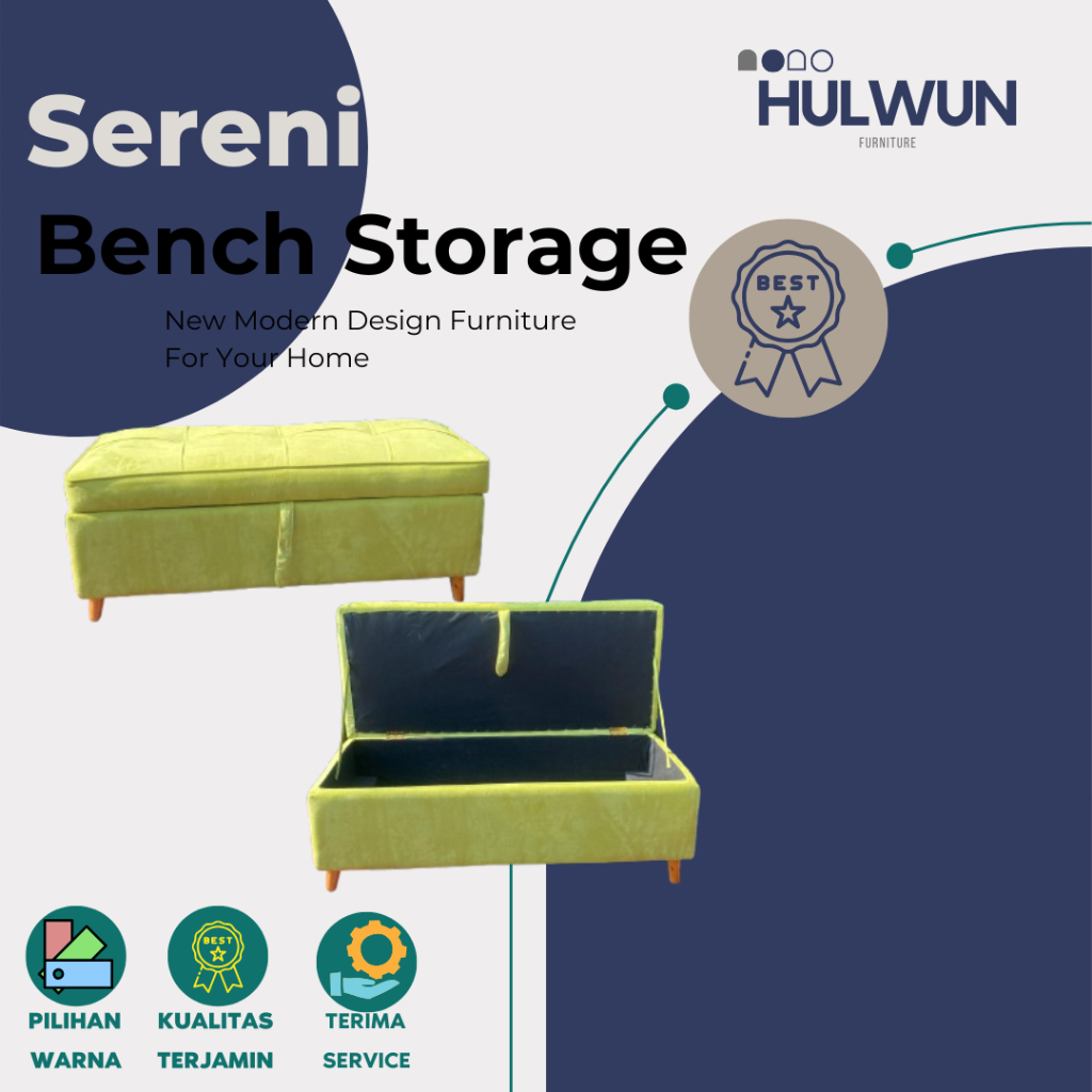 Hulwun Furniture - Sereni Bench Storage - Stool Storage - Kursi Panjang Ruang Tamu