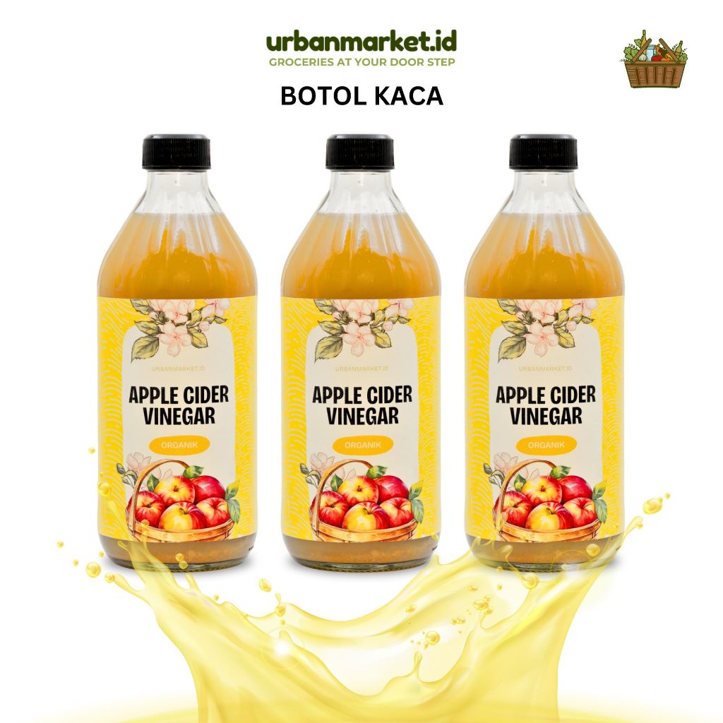 

Apple Cider Vinegar Bundle / Paket Cuka Apel Botol Kaca Komposisi 100% HALAL NO ALCOHOL with mother