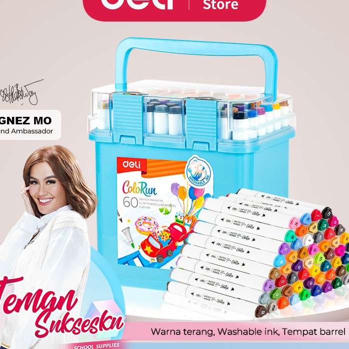 

KP8 Deli Spidol Warna Dual Tip Spidol Sketsa Water Based Sketch Marker Ergonomis EC187