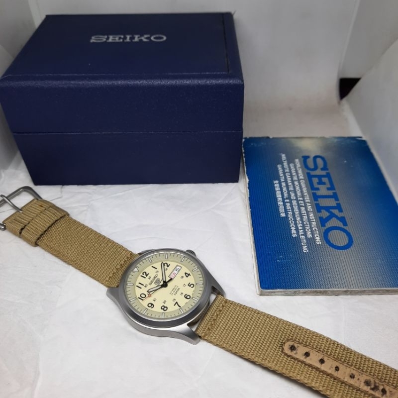 Seiko 5 Sports Military SNZG07K1 Beige Cream SNZG07 not SNZG15 SNK803K2 ANK803 SNK809K2 SNK809