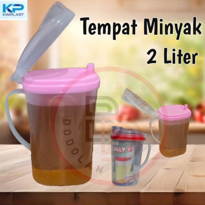 BOTOL MINYAK GORENG 2 LITER - TEMPAT MINYAK GORENG PLASTIK 2 LITER - OILJUG TEKO PLASTIK WADAH SERBA