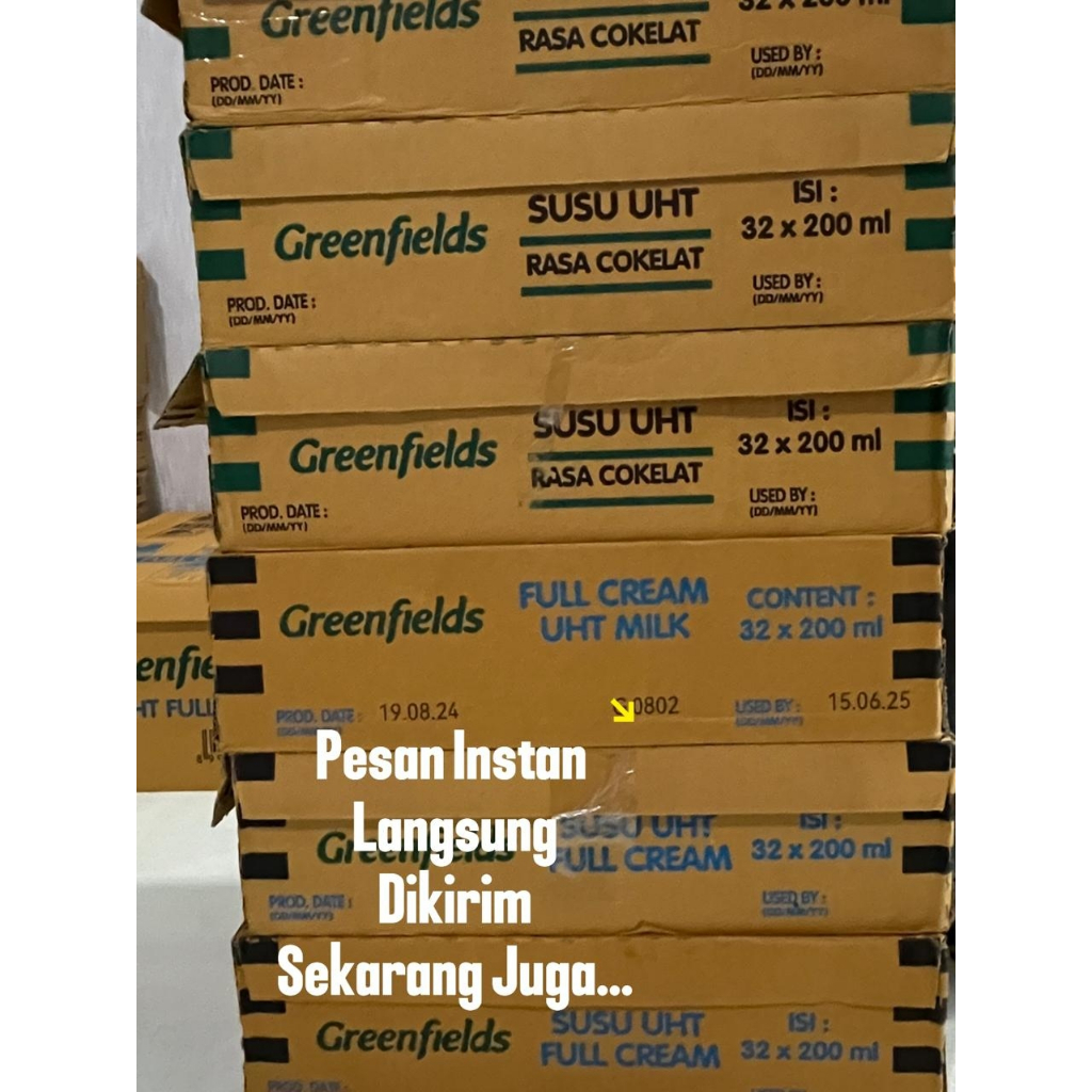 

GREENFIELD SUSU UHT FULL CREAM DAN COKELAT 200ML ( 32 PCS ) PER- CARTOON EXP 2025