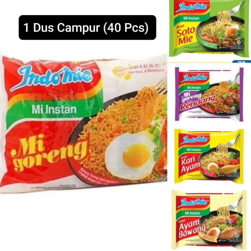 

Mie Instan Indomie 1 dus 40 pcs campur Goreng + Kuah