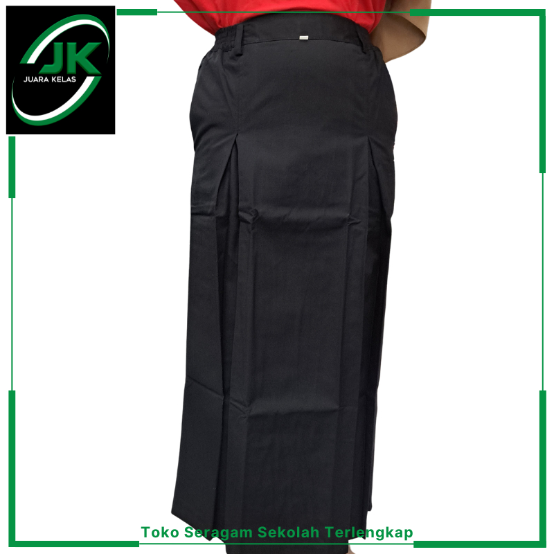 [JK] Harapan Aromli Rok Panjang Span 2 Karet Hitam Bahan Famatex Seragam Sekolah dan Kerja