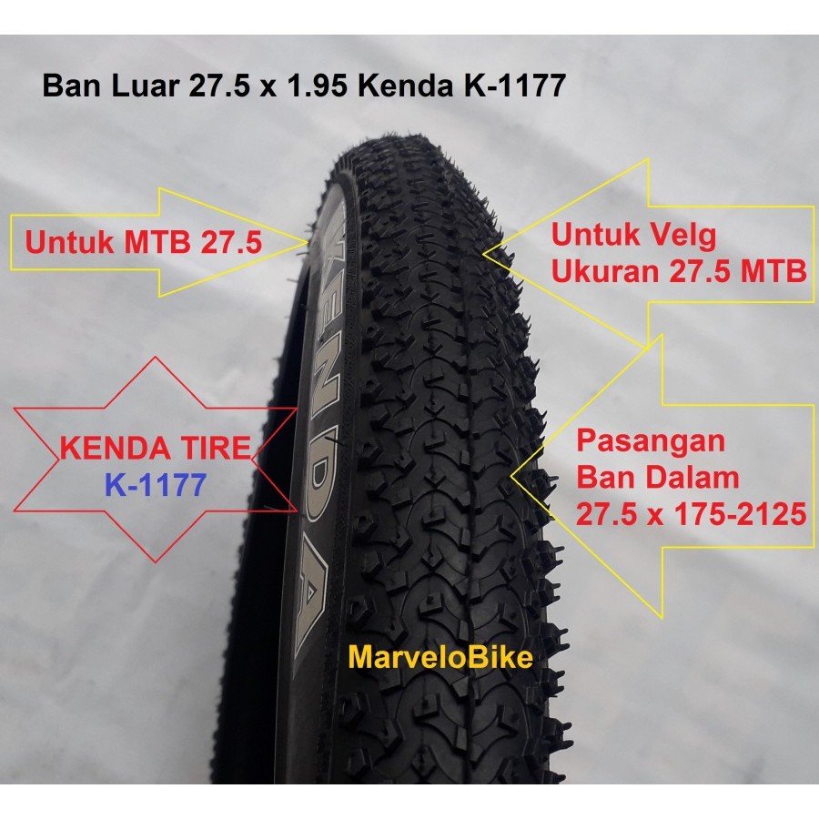 Ban Luar Sepeda 27.5 x 1.95 Kenda K-1177 Small Block