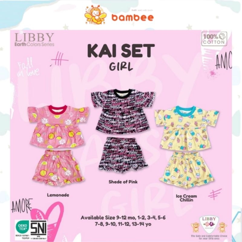 Libby Setelan Kai Set Girl / Setelan Baju Anak Perempuan