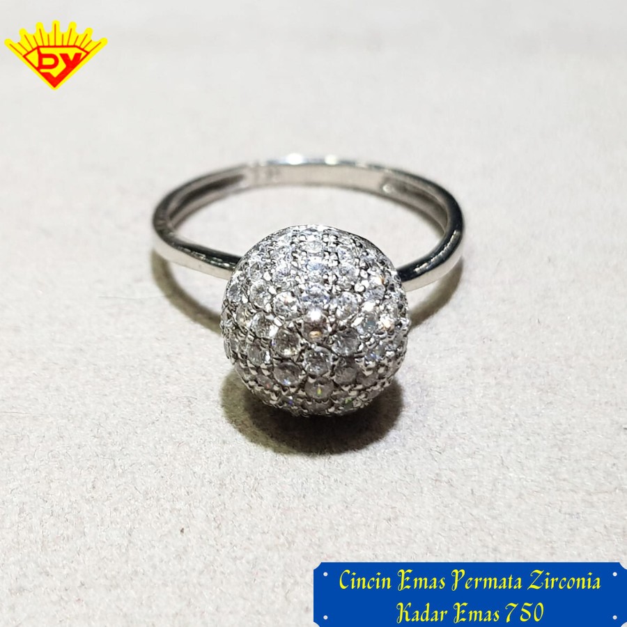 Cincin Emas Putih Kadar Emas 750