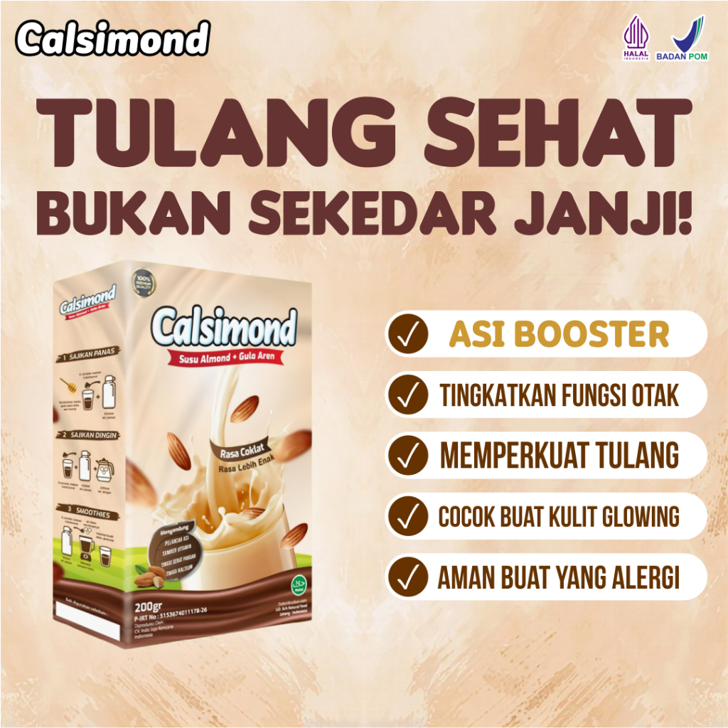 

Calsimond Susu Almond Bebas Laktosa, Aman untuk Kesehatan, Halal BPOM!