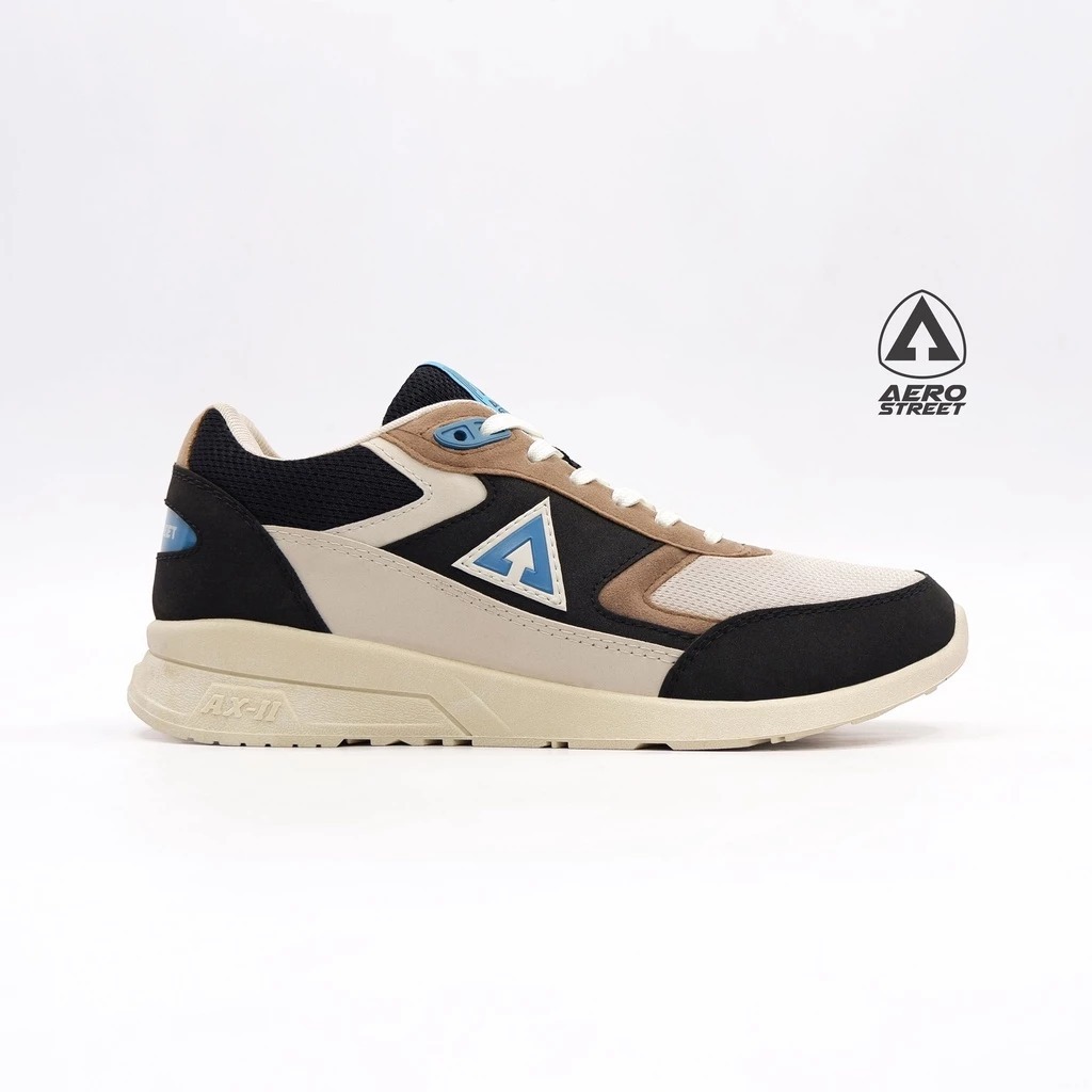 Aerostreet 37-44 Osaka Krem Biru Hitam - Sepatu Sneakers Sport