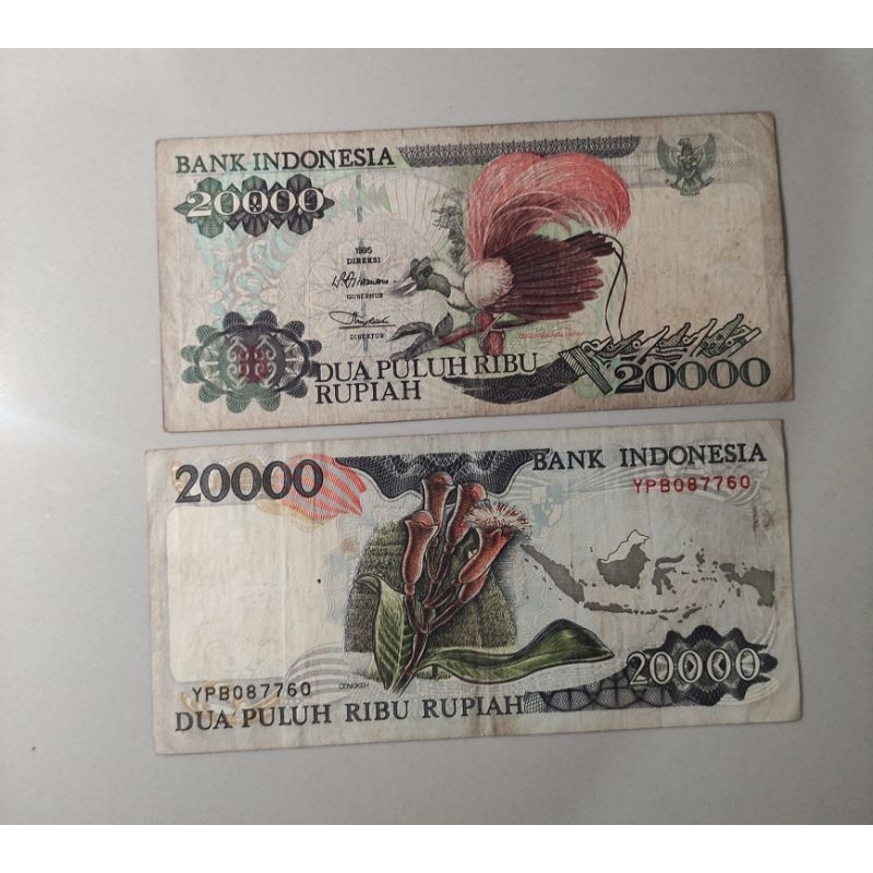 uang kuno 20000 burung cendrawasih