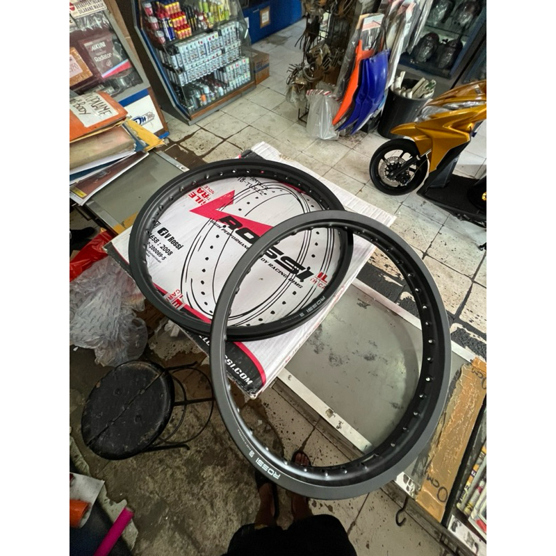 Velg Rossi Pelek Rossi 160 & 140 ring 18 WARNA HITAM DOFF
