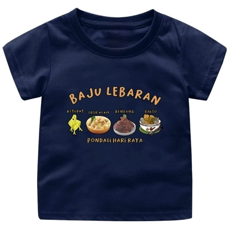 baju kaos oblong anak anak makanan lebarran lebaran untuk umur 1-12 tahun