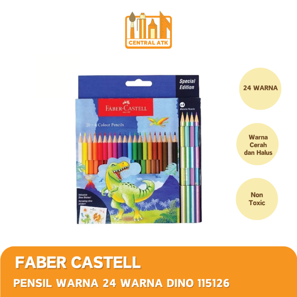 

COLOUR PENCIL / PENSIL WARNA FABER CASTELL 24 WARNA DINO 115126