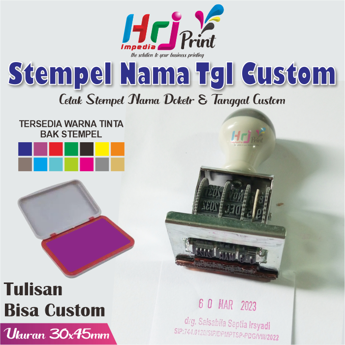 

Stempel nama dokter custom dengan tanggal | Stempel tanggal custom nama dokter | Stempel nama dokter