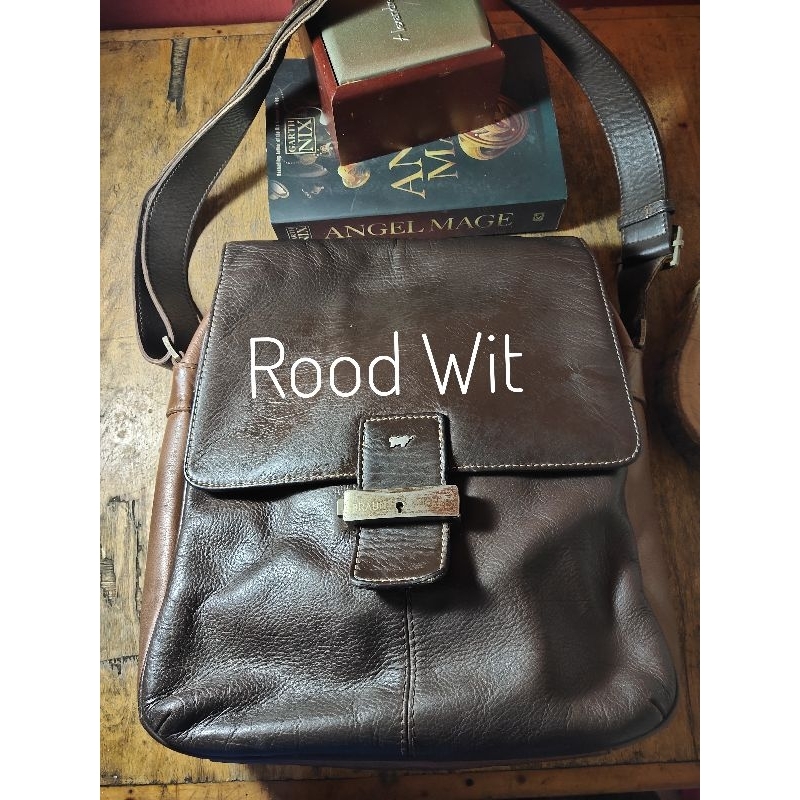 Jual tas selempang pria Braun Buffel German Sling bag mix Brown leather fashion aksesoris  second