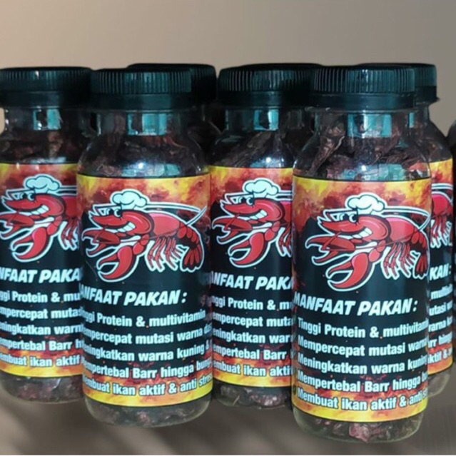 udang red kering (super red) pakan ikan chana 100gr