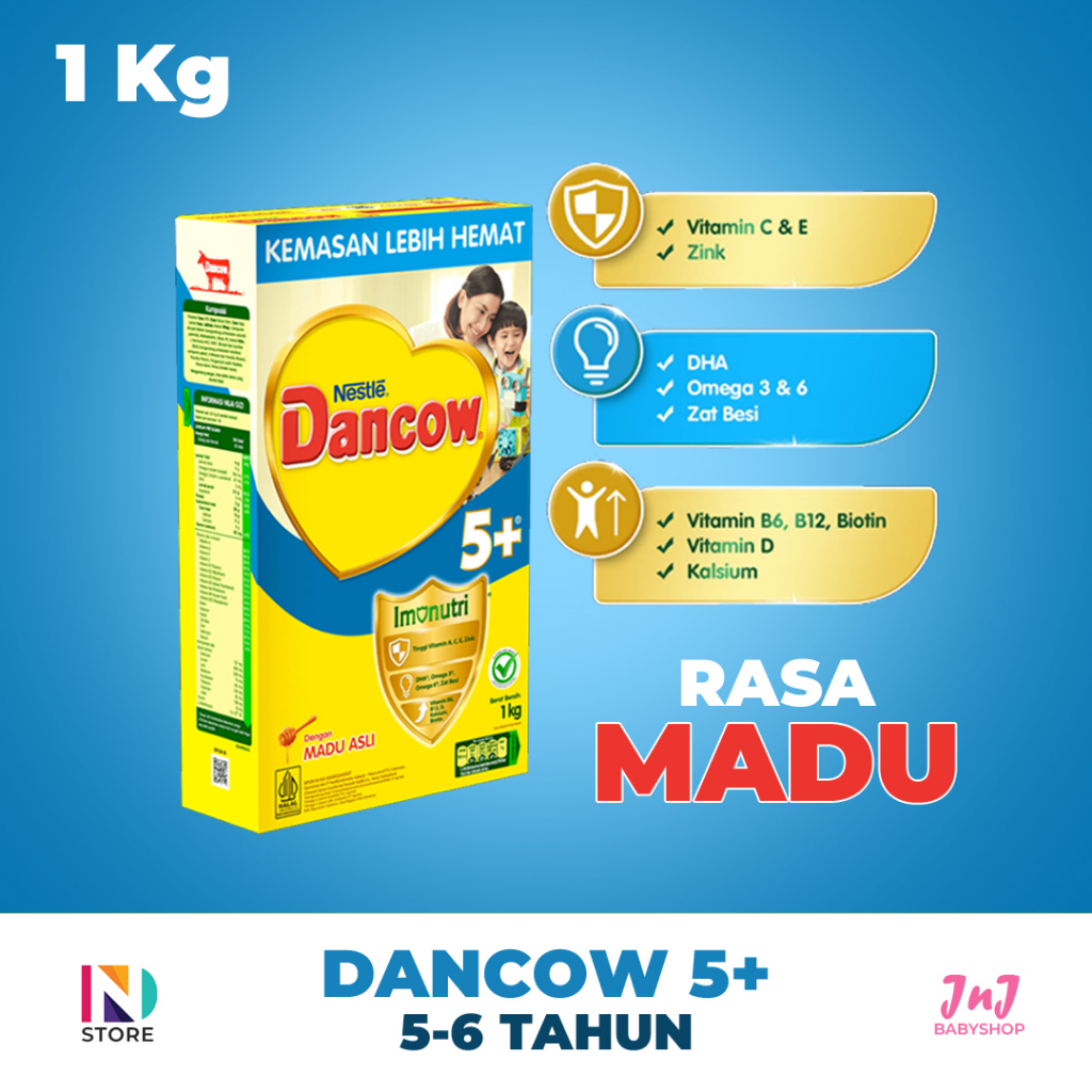DANCOW 5+ Susu Anak 5 tahun ke atas 1000gr/1kg Madu