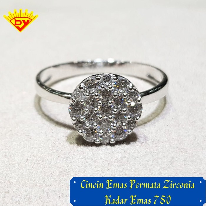 Cincin Emas Putih Kadar Emas 750