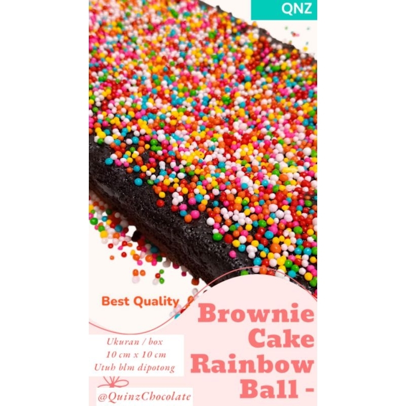 

Quinz Fudgy Brownies Coklat / Varian Rainbow Ball enak 5 / isi 9 pcs per box uk 10x10