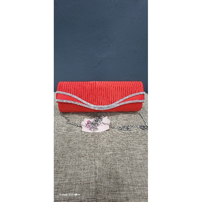 tas pesta merah bling bling