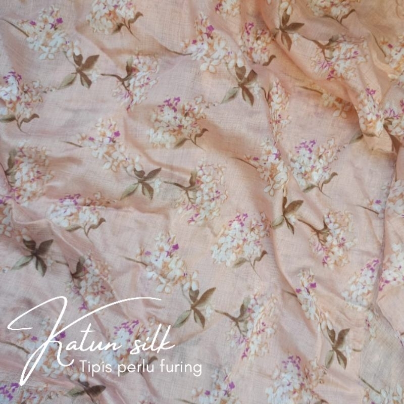 kian katun silky premium motif bunga / kain katun semi sutra / kain mukenah / kain gamis