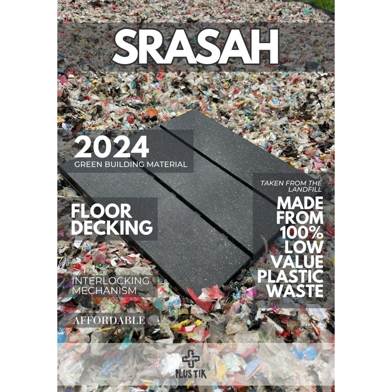 Lantai Dek Srasah Floor Decking Outdoor Indoor Dark Grey Murah