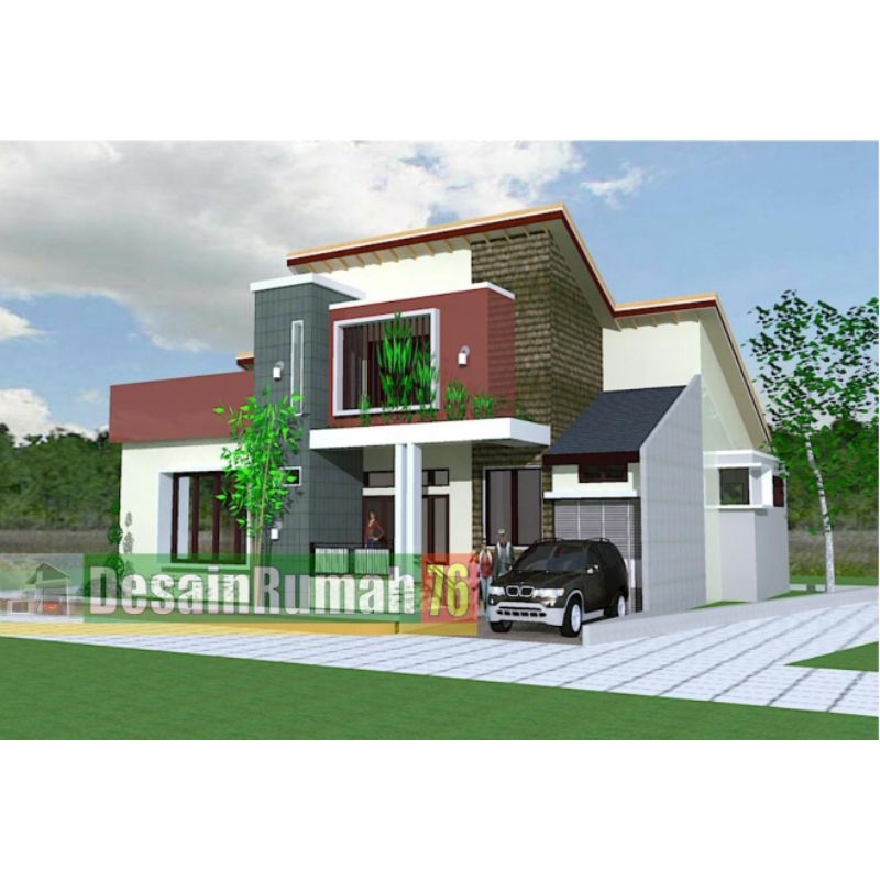 Desain 3D + gbr kerja,rumah modern 15x20, rumah minimalis modern, denah rumah 15x20, jasa desain rum