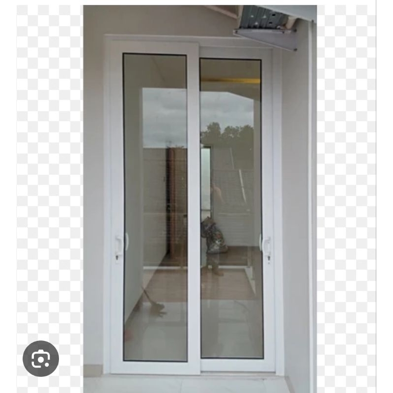 Pintu sliding 2 daun T200 x L140 inline (Rel atas)