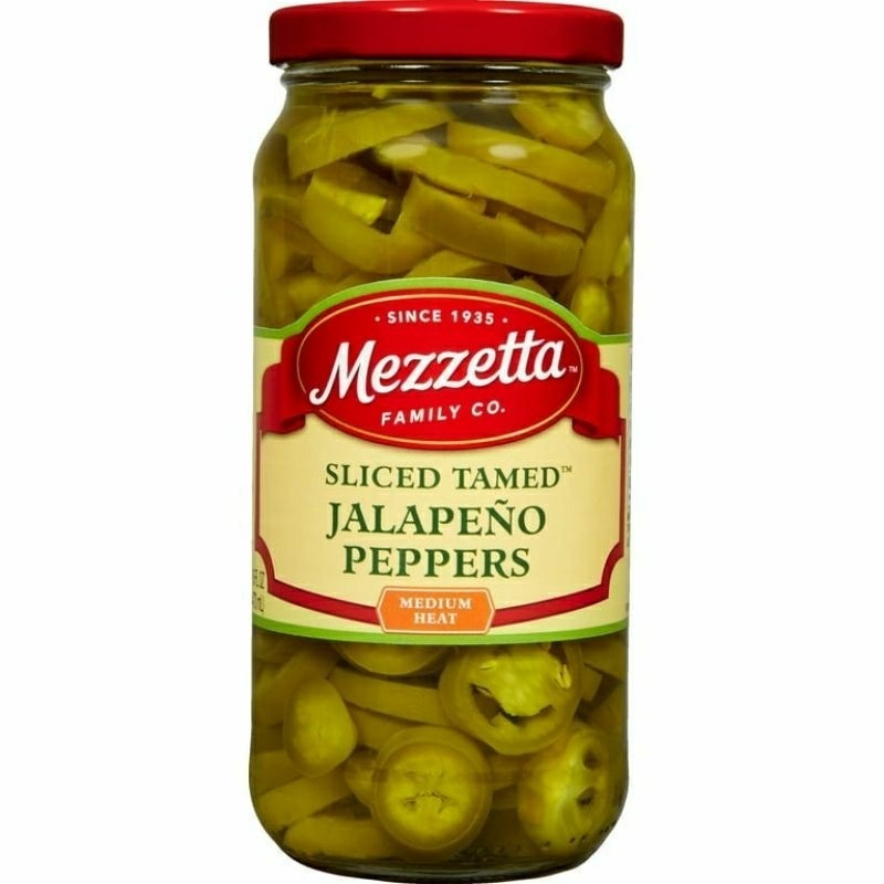 

Jalapeno Tamed Slice Mezzetta / Jalapeno Tamed Potong Mezzetta - 16 Oz