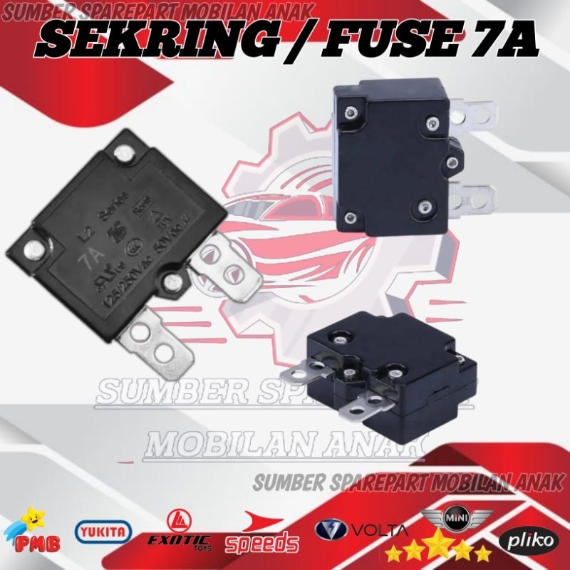 SEKRING AUTOMATIC RESET RELAY 7 AMPER MAINAN MOBIL/MOTOR AKI ANAK 12VOLT 6VOLT PLIKO YUKITA PMB MINI