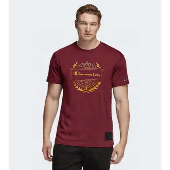 Kaos pria Champion Lightweight Graphic Tee Maroon Original