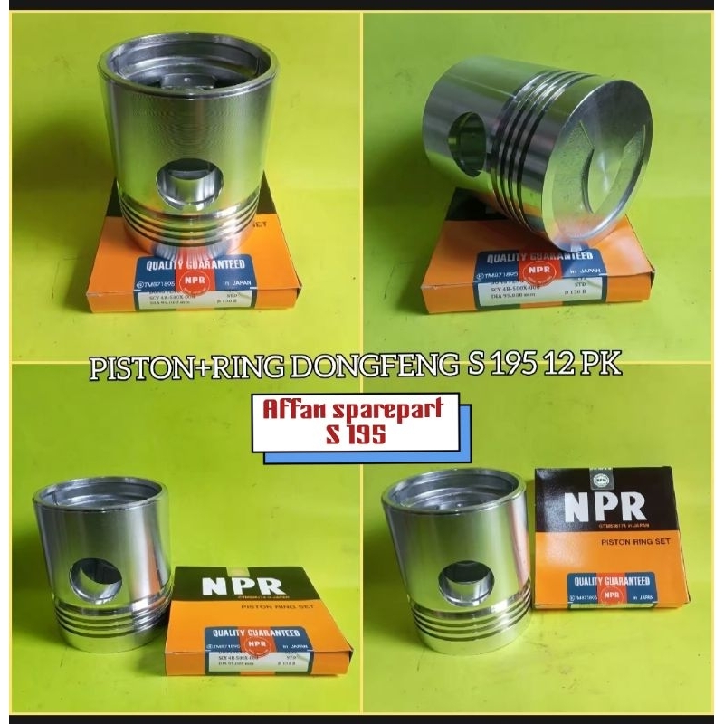 PISTON + RING DONGFENG S 195 / SEHER & RING S 195 DONGFENG ( ASLI NPR )
