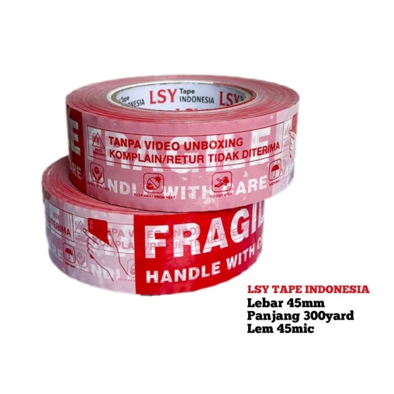 

lakban fragile unboxing mix LSY TAPE 45mm x 300yard ( CMH )