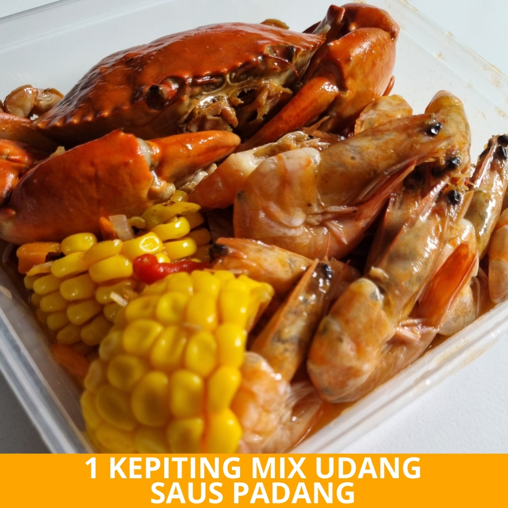 

1 Kepiting Mix Udang Saus Padang Special - Arviansyah Seafood Surabaya