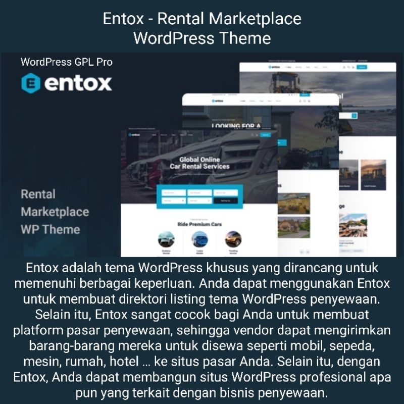 Entox - Rental Marketplace WordPress Theme