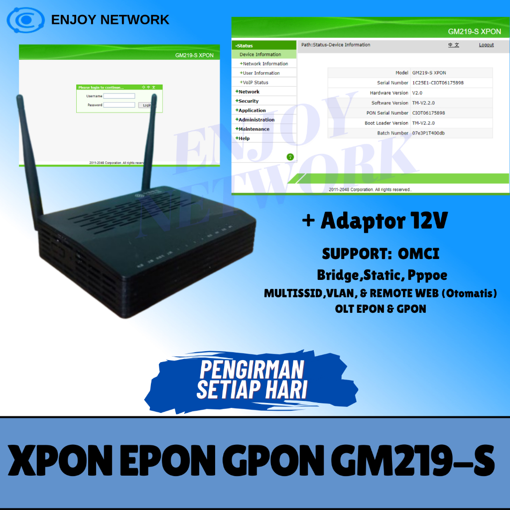 XPON EPON GPON GM219S GM219-S OMCI + Dengan adaptor