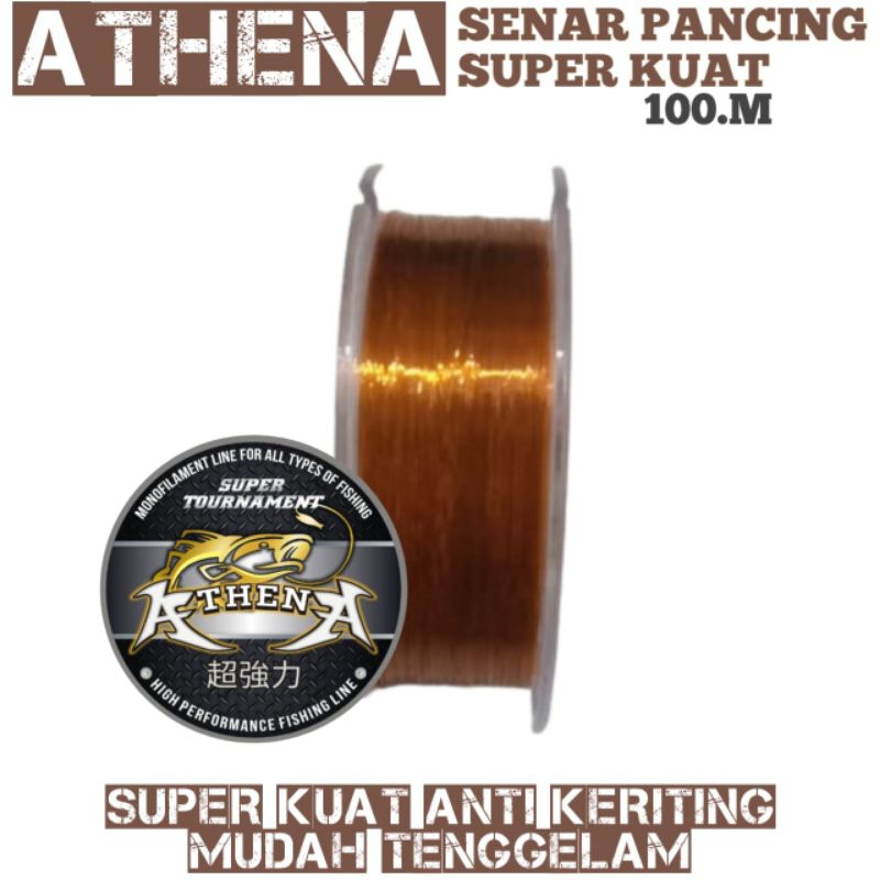 senar pancing Athena 100m gold senar pancing kuat anti keriting senar pancing super kuat