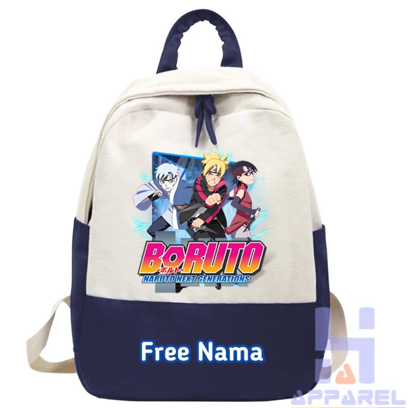 TAS RANSEL ANAK BORUTO NARUTO FREE NAMA