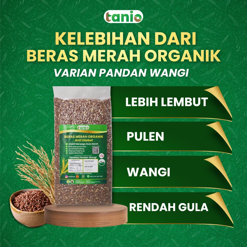 

Beras Merah Organik Tanio untuk Anti Diabetes [Organik Bersertifikat]