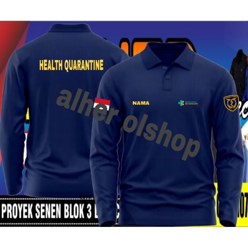 Kaos bordir karantina kesehatan kaos polo karantina kesehatan kaos kerah karantina kesehatan baju
